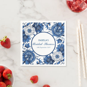 blue and white Chinoiserie antique Pattern bridal Napkin
