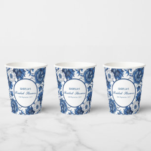 blue and white Chinoiserie antique Pattern bridal Paper Cups