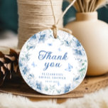 Blue and White Chinoiserie Bridal Shower Favour Tags<br><div class="desc">This visual masterpiece seamlessly weaves the iconic beauty of blue and white with the ethereal allure of watercolor artistry. The items, adorned with delicate Chinese motifs. Delicate blossoms and butterflies dance gracefully across piece, capturing the essence of refined beauty. The watercolor strokes add a touch of whimsy and grace, transforming...</div>