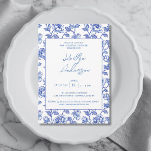 Blue and White Chinoiserie Bridal Shower Invitation