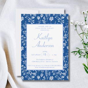 Blue and White Chinoiserie Bridal Shower Invitation
