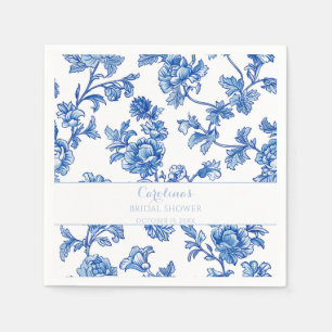 Blue and White Chinoiserie Bridal Shower Napkin
