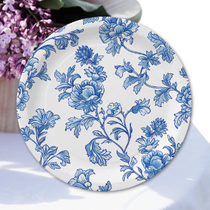 Blue and White Chinoiserie Bridal Shower  Paper Plate