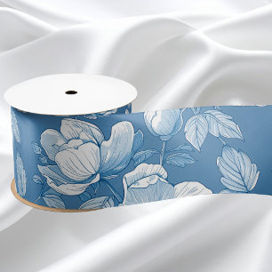 Blue and White Chinoiserie Bridesmaid Gift Satin Ribbon