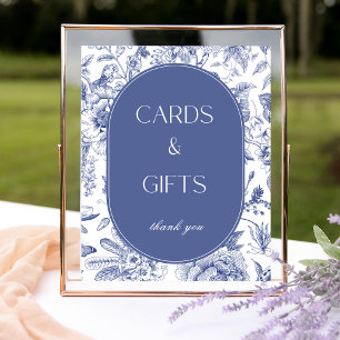 Blue and White Chinoiserie Cards and Gifts Sign
