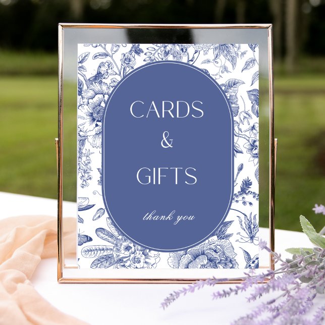 Blue and White Chinoiserie Cards and Gifts Sign (Creator Uploaded)