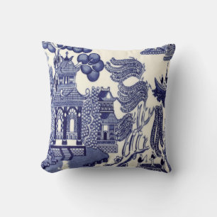 Blue and White Chinoiserie  Cushion