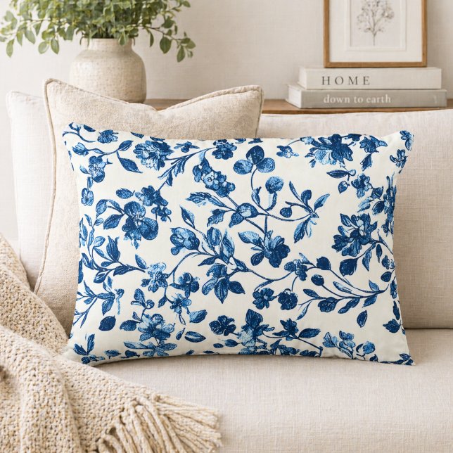 Blue and White Chinoiserie Decorative Cushion (Creator Uploaded)