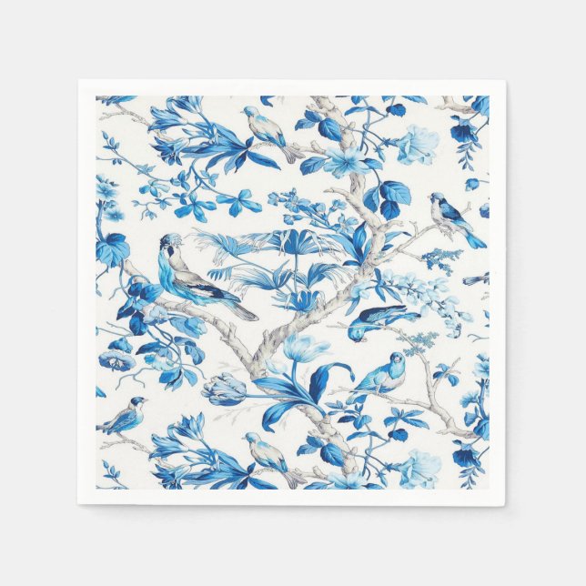 Blue and White Chinoiserie Decoupage Napkin (Front)
