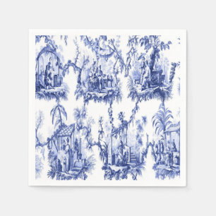 Blue and White Chinoiserie Decoupage Napkin