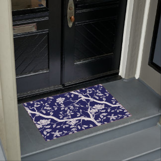 Blue and White Chinoiserie Door Mat