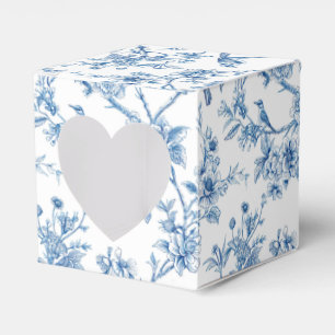 Blue and White Chinoiserie Floral Birds Favour Box