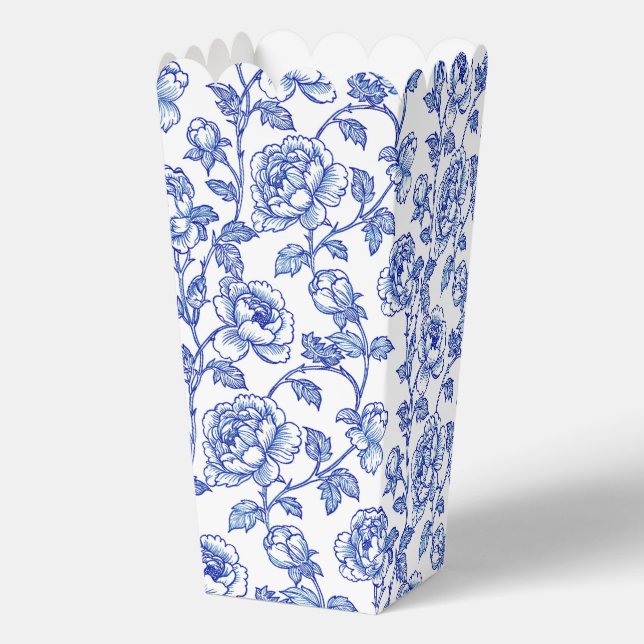 Blue and White Chinoiserie Floral Flowers Favour Box (Back)