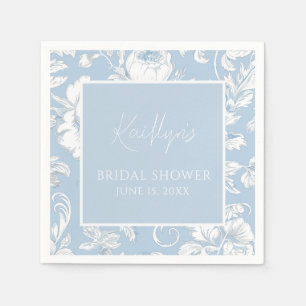 Blue and White Chinoiserie Floral  Napkin
