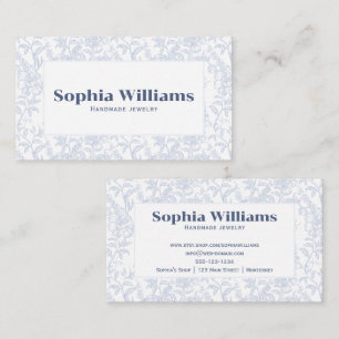 Blue And White Chinoiserie Floral Romantic Business Card