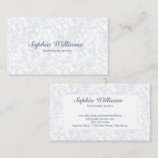 Blue And White Chinoiserie Floral Romantic Vintage Business Card