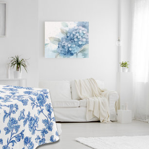 Blue and White Chinoiserie Floral  Tablecloth