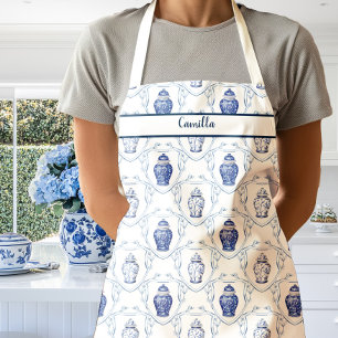 Blue and White Chinoiserie Ginger Jars Apron