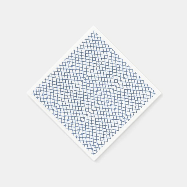 Blue and White Chinoiserie Lattice   Napkin (Corner)