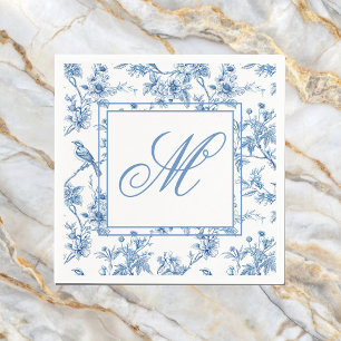 Blue and White Chinoiserie Monogram Notebook Napkin