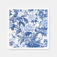 Blue and White Chinoiserie Paper Napkin