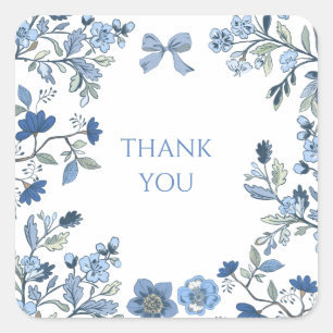 Blue and White Chinoiserie Square Sticker