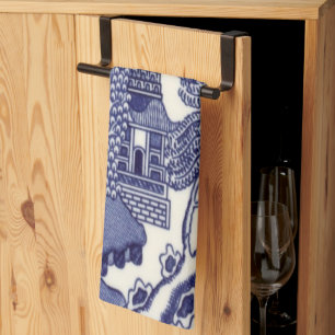 Blue and White Chinoiserie Tea Towel