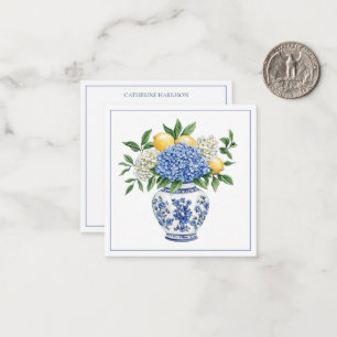 Blue and White Chinoiserie Vase With Hydrangeas Card