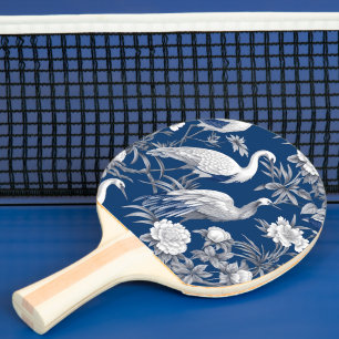 Blue and White Chinoserie Series Design 7 Ping Pong Paddle