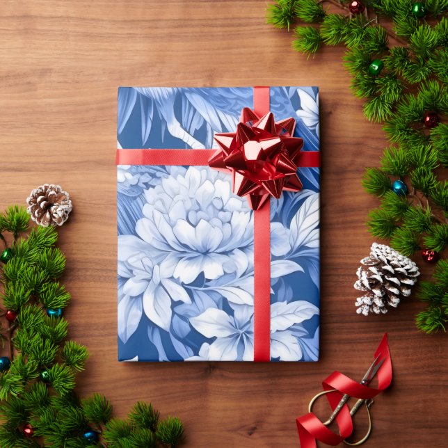 Blue and White Chinoserie Series Design 8 Wrapping Paper (Holiday Gift)