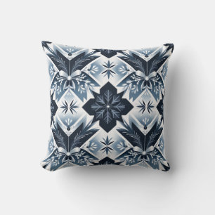 Blue And White Christmas Elegance Pattern Cushion