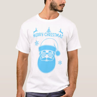 Blue and White Christmas Merry Christmas T-Shirt