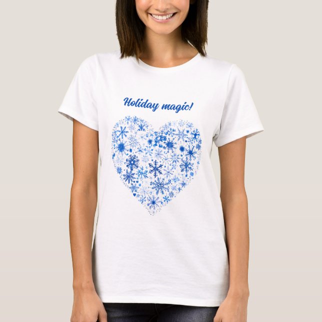 Blue and White Christmas T-Shirt (Front)
