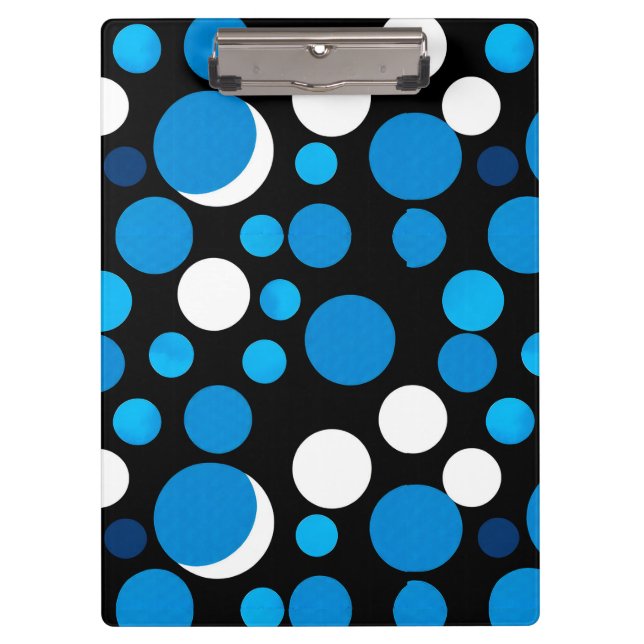 Blue and White Circles Pattern Clipboard (Front)