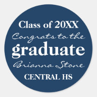 Blue and White Class of 2018 Graduation Sticker