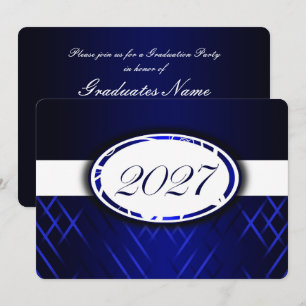 Blue and White Class of 2027 Party Invitation