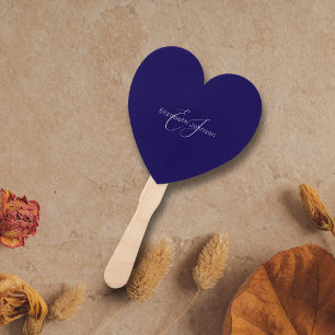 blue and white classic minimalist name customised hand fan