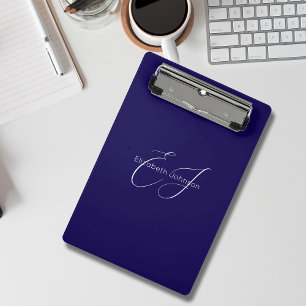 blue and white classic minimalist name customised mini clipboard