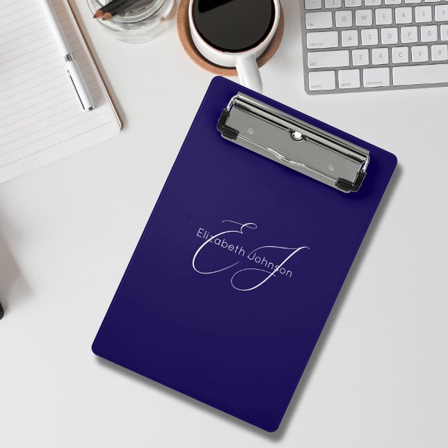blue and white classic minimalist name customised mini clipboard (Creator Uploaded)