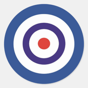 BLUE AND WHITE CLASSIC ROUND STICKER