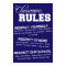 Blue and White Classroom Rules