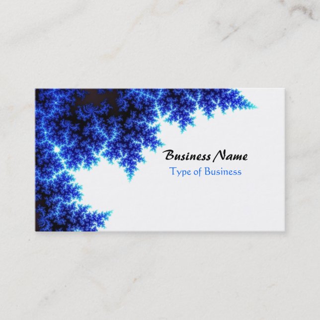 Blue and White Classy Branches Business Card (Front)