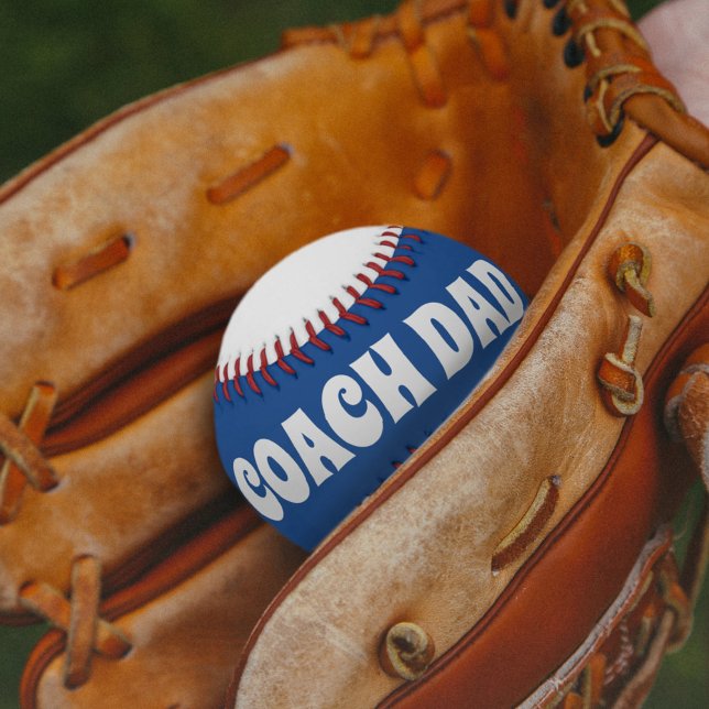 Blue and White Coach Dad Name Softball (Creator Uploaded)