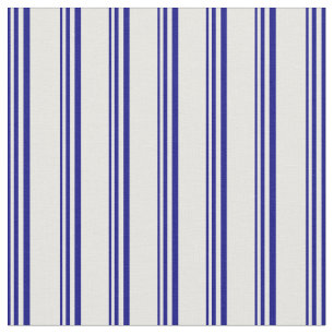 Blue and White Coloured Lines Pattern Fabric
