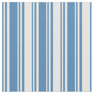 Blue and White Coloured Lines/Stripes Pattern Fabric