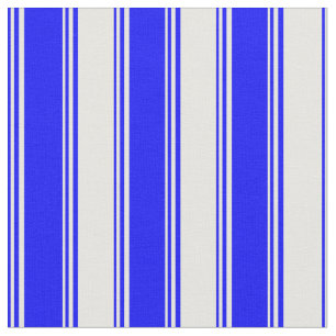 Blue and White Coloured Striped/Lined Pattern Fabric