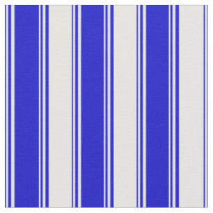 Blue and White Coloured Stripes/Lines Pattern Fabric