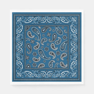 Blue and White Cowboy Napkin