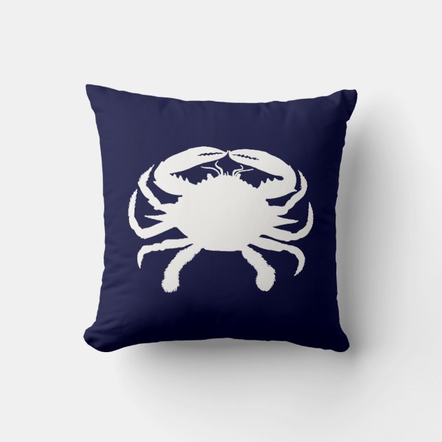 Blue and White Crab Shape Cushion (Front)