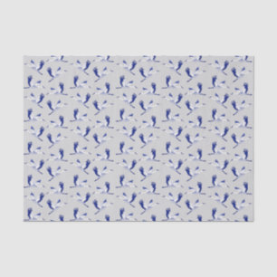 Blue and white cranes tissue paper